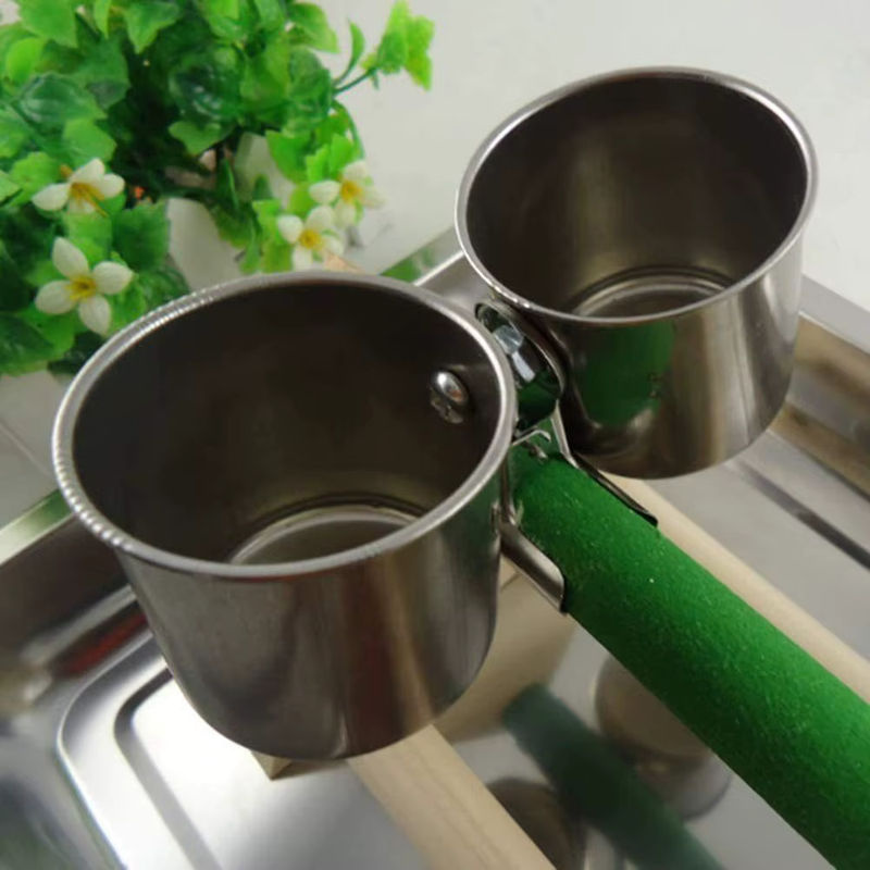Edelstahl Vogelfuttertasse in Silber für Vögel und Papageien als runde Fütterungsschale für die Voliere - Bild 5