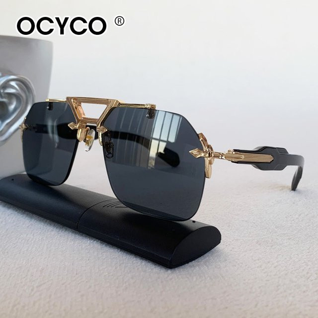 OCYCO Piloten-Sonnenbrille, randlos, Metall, Herren, Aviator - Bild 1