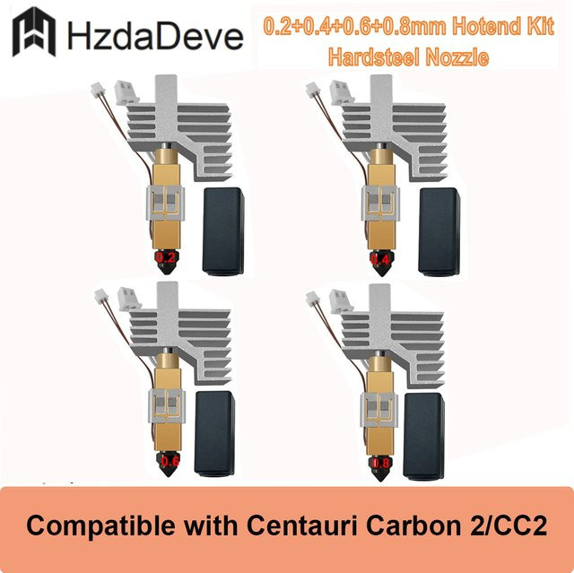 HzdaDeve CC2 Gehärteter Stahl Keramik-Hotend Extruder-Kit für Centauri Carbon 2 Druckkopf in Silber - Bild 1