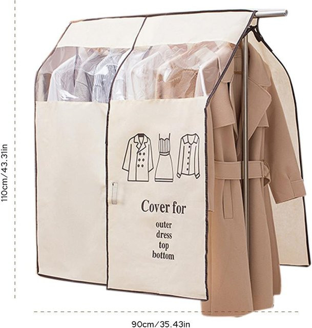 Fishine Staubdichte Kleiderschrank Abdeckung aus Vlies Stoff in Beige B: 110 cm, H: 90 cm, T: 110 cm - Bild 1