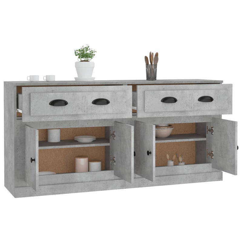 Set aus 2 Schränken von vidaxl in Grau aus Holzwerkstoff mit Scharniertüren und freistehender Bauweise im Classic Design - Bild 6