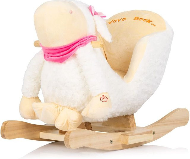 Chipolino Schaukeltier mit Musik aus Holz und Plüsch in Weiß für Kinder ab 10 Monaten - Bild 1