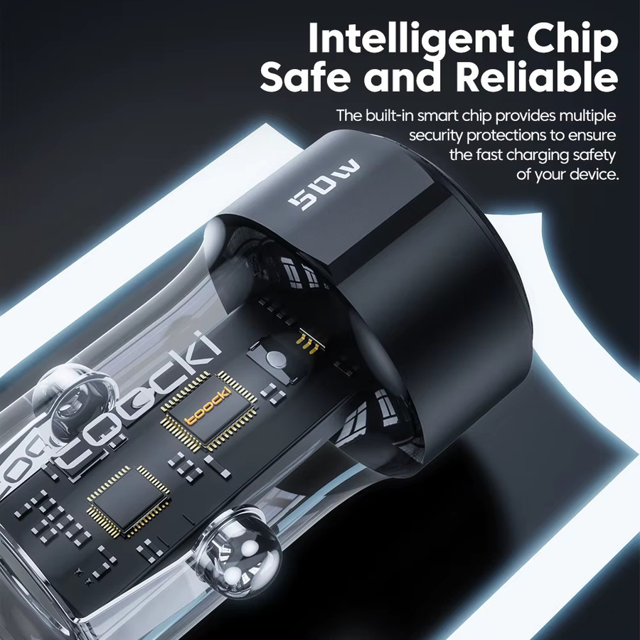 Toocki 50W USB C Auto Ladegerät mit PD und QC 3.0 Schnellladefunktion in Schwarz - Bild 6