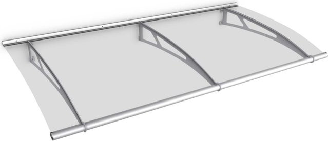 Gutta Typ L Pultvordach Edelstahl, transparent, B: 190 cm, T: 95 cm - Bild 1