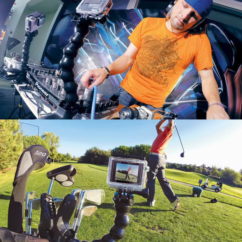 Jaws Flex Clamp Arm Mount Verstellbarer Schwanenhalshalter in Schwarz für GoPro, SJcam, Yi und DJI Action Kameras - Bild 4
