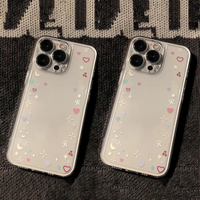 Bunte Mondbogen-Liebesherz Handyhülle für Samsung Galaxy S26 S25 S24 S23 S22 Ultra Plus, transparent und mehrfarbig - Bild 1