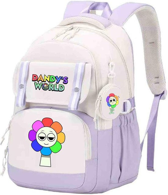 3-teiliges Schulrucksack-Set für Schüler in Lila aus Oxford-Stoff mit Schultasche, Schultergurt und Federmäppchen - Bild 1