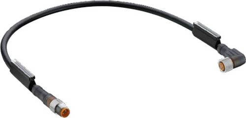 Belden 43680-10 Sensor-Aktor-Steckverbinder M8 Stecker gerade und Buchse gewinkelt, 3-polig, schwarz, 2,00 m Länge, 10 Stück - Bild 1