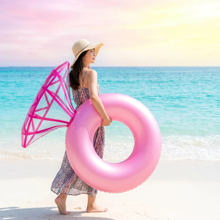 Inflatable Kingdom Diamant Schwimmring-Zubehör, 1-teiliges Set, Rosa / Pink - Bild 2
