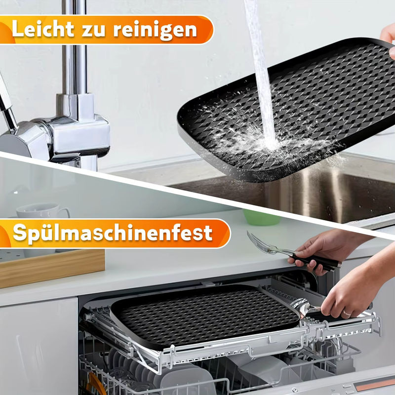 Multifunktionale Silikonmatte für Ninja Heißluftfritteusen, Staubdichte Unterlage in Schwarz - Bild 4