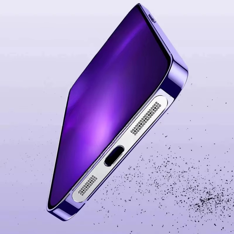 Staubdichter Metall-Netzaufkleber für iPhone 12 13 14 Pro Max und Plus als Lautsprecher-Staubschutz in Schwarz oder Silber - Bild 6