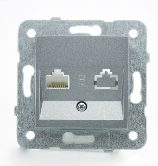 VIKO RJ45-Buchse Karre Novella in Grau - Bild 1