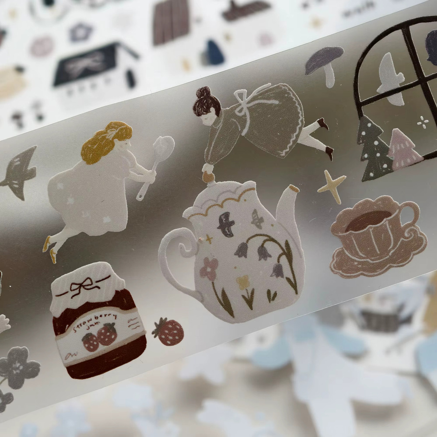 Light Retro Salt Style Journal Washi Tape Field Afternoon Tea PET-Design in Multicolour - Bild 2