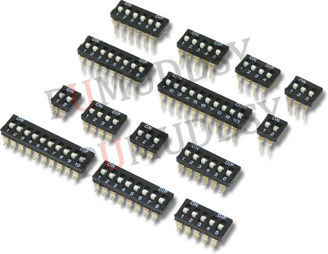 PUMUDDSY Schiebeschalter Set mit 2,54mm Pitch, SMD und DIP, Schwarz, vergoldete Füße - Bild 1