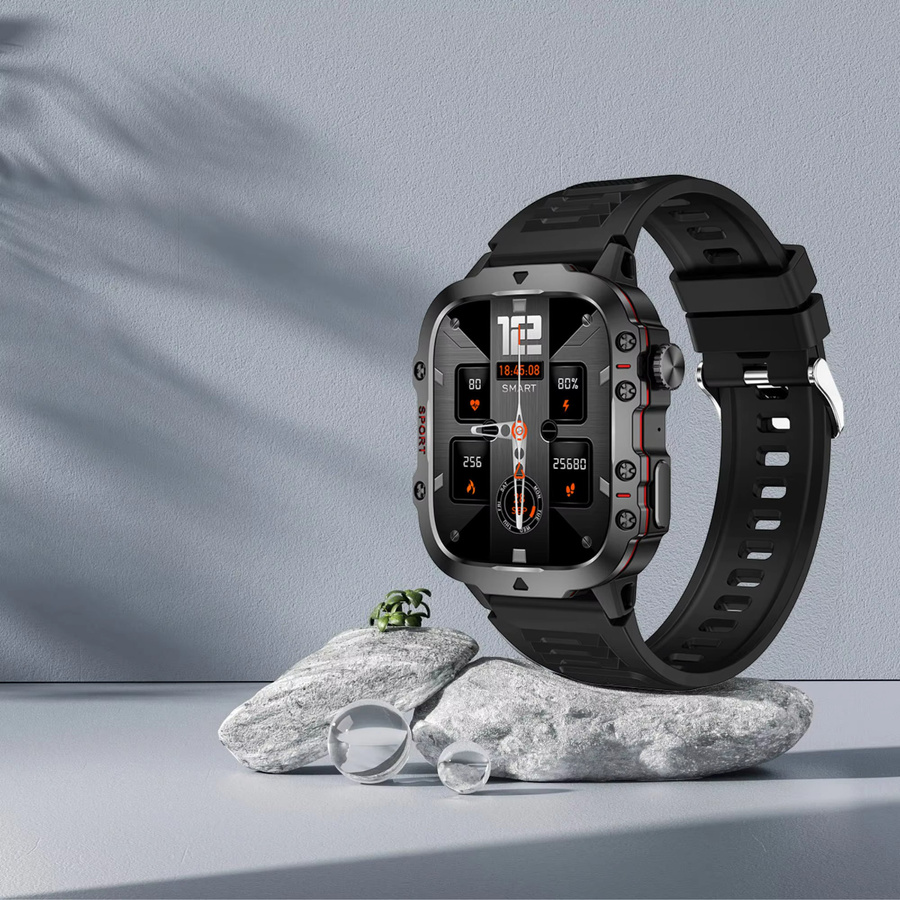 Ola Esporte Smartwatch, 1,96 Zoll, Gold, Silikon, Bluetooth, IP68 Wasserdicht - Bild 4