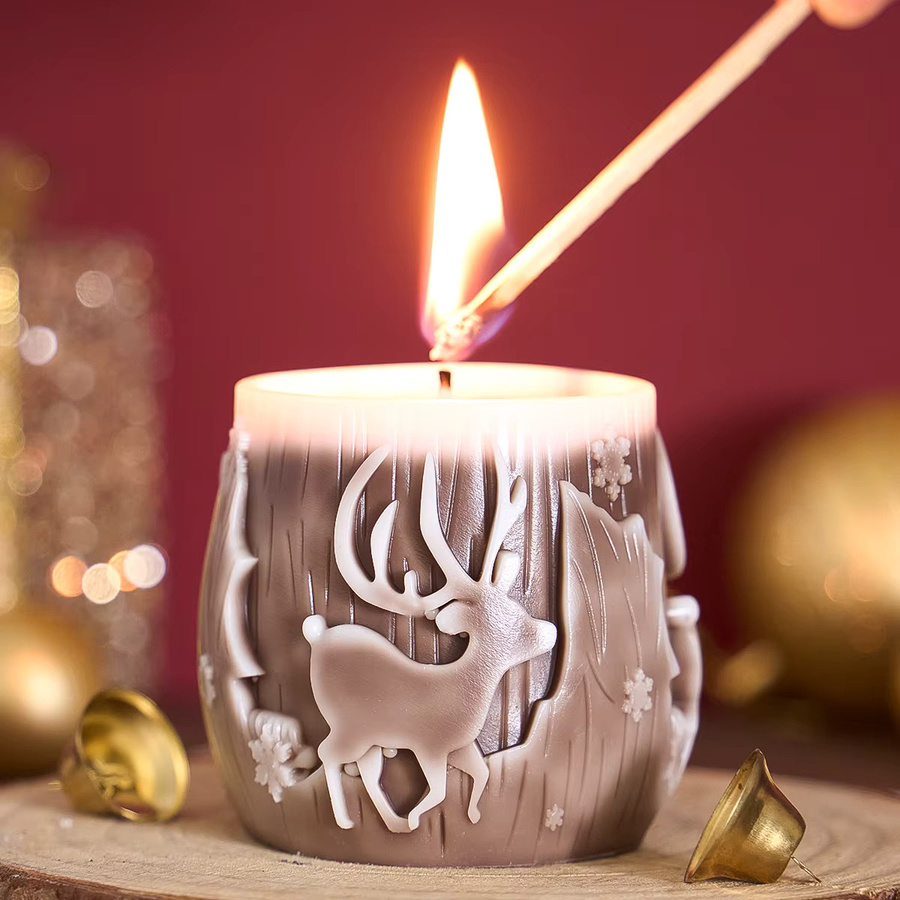UDOCOOL Silikonform Elch und Weihnachtsbaum für DIY Kerzen, Seife und Gips in Braun - Bild 6