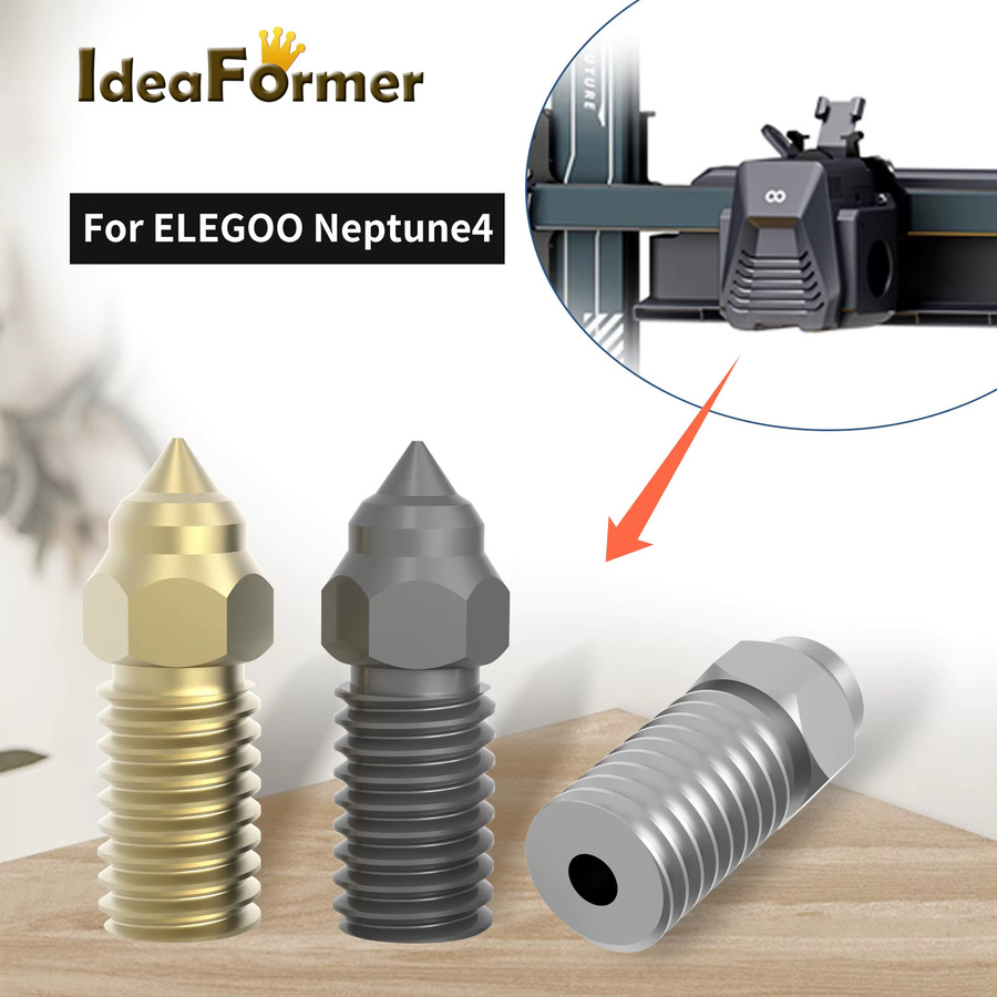 ELEGOO Neptune 4 Düsenset aus Edelstahl, Messing oder gehärtetem Stahl für FDM-Drucker in den Größen 0,2 mm, 0,4 mm, 0,6 mm und 0,8 mm - Bild 2