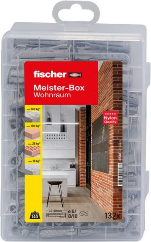 Fischer Meister-Box Wohnraum mit 132 Dübeln aus Nylon in Grau und Transparent - Bild 1
