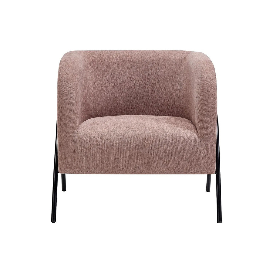 Blinoda Sessel mit gerader Rückenlehne in Rosa mit Stoffbezug und Metallrahmen, Höhe: 73 cm - Bild 2