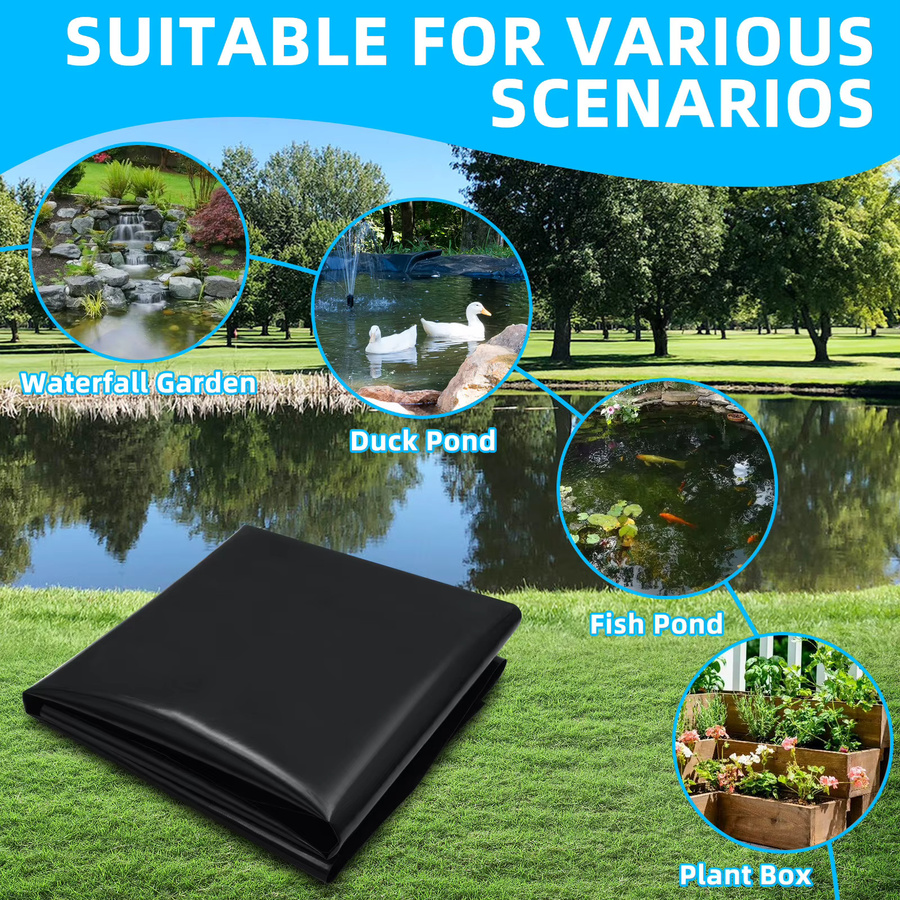 Verstärkte HDPE Teichfolie Schwarz 0,5 mm Wasserdichte Fischteich-Membran für Koi-Teiche und Gartenbrunnen - Bild 7