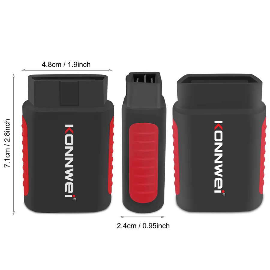 KONNWEi Automotive OBD-Diagnosetool in Schwarz mit Bluetooth-Konnektivität und 5 Reset-Funktionen für über 40 Fahrzeugmodelle - Bild 2