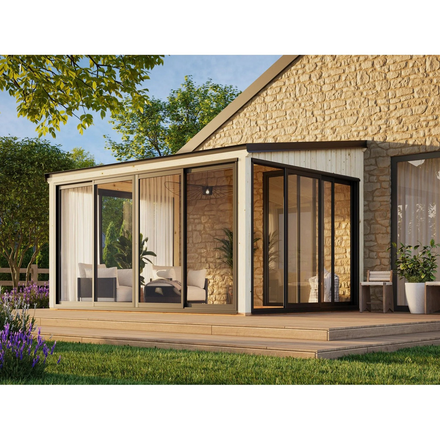 Palmako Holz-Gartenhaus Lumi Slide Plus mit Pultdach in Unbehandelt, B: 420 cm, T: 297 cm, H: 210 cm - Bild 2