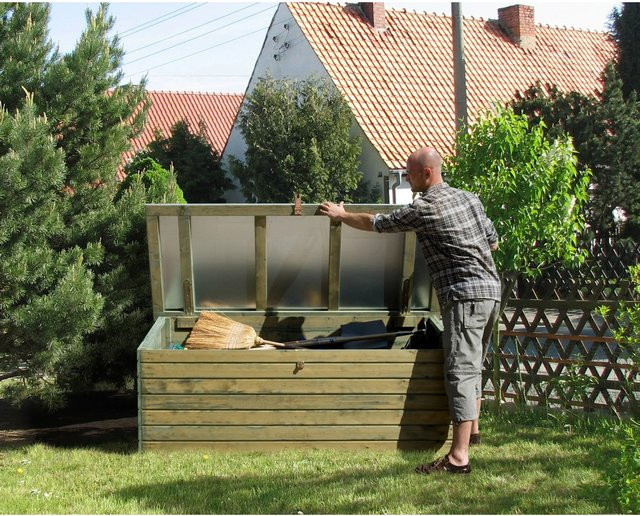 WEKA Garten- und Terrasentruhe aus Kiefernholz in Braun, B/T: 188 x 70 cm - Bild 1