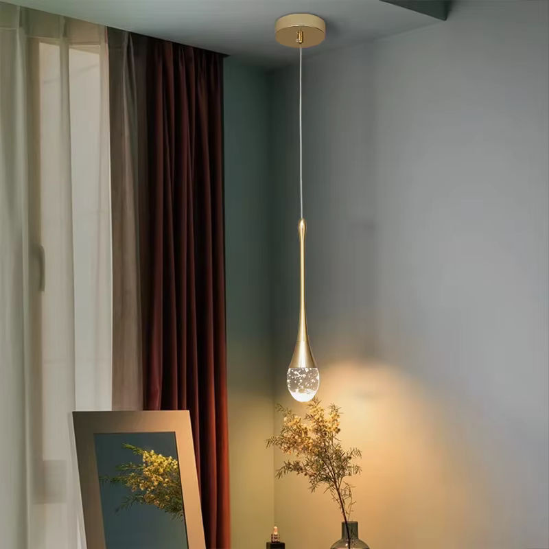 Claeted Kristall-Pendelleuchte LED in Gold/Messing für Wohnzimmer und Schlafzimmer - Bild 2