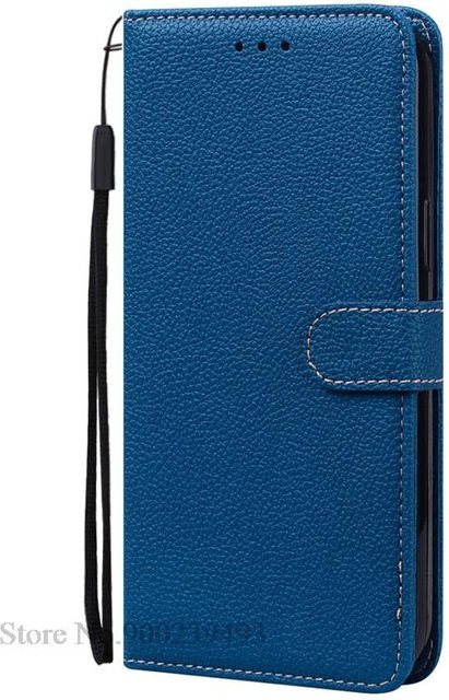 Leder-Wallet-Schutzhülle für Xiaomi Mi 8, Mi 8 Lite, Mi 8 SE und Mi 8 Pro in Navy Blau - Bild 1