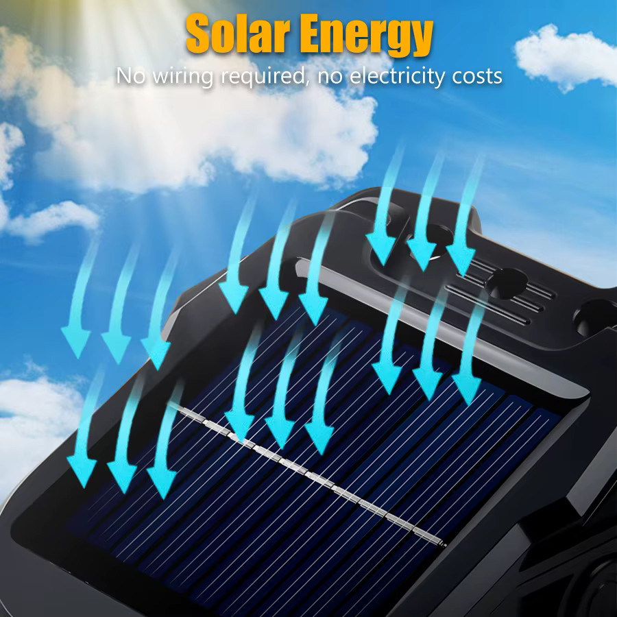 XIWANGFIRE Solar-Clip-Sensorleuchte mit LED und Bewegungssensor, Wasserdichte USB-aufladbare Außenlampe in Schwarz für Garten und Terrasse - Bild 5