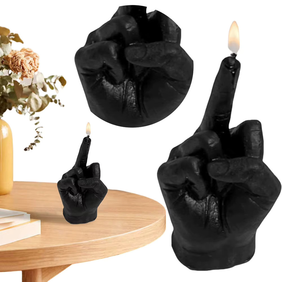 VAKIND Duftkerze in Mittelfinger-Form, schwarze Motivkerze für Zuhause und Schlafzimmer - Bild 2