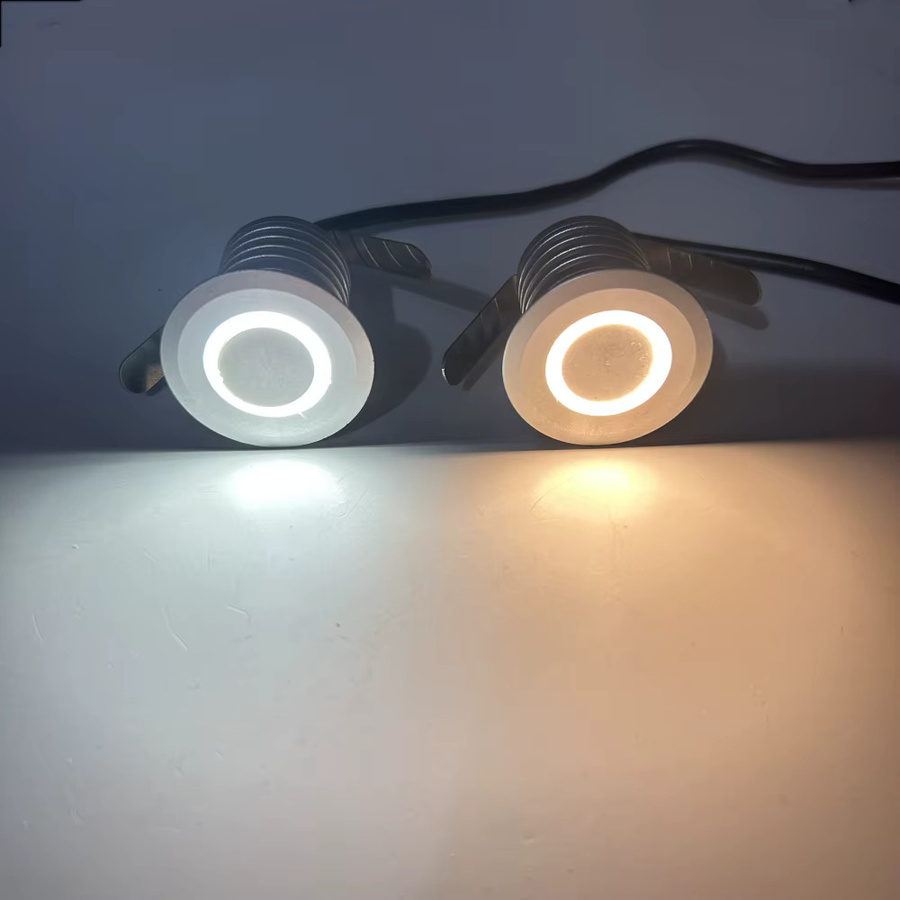 YELEDWAY LED Outdoor Garten Lampe IP67 Wasserdicht, Silber, Runde Schrittleuchte für Treppen, Terrasse und Wandbeleuchtung, 12V - Bild 4
