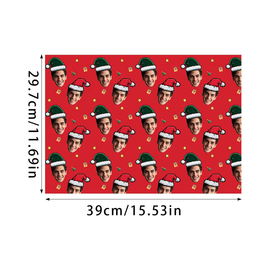 Cyuan Geschenkpapier für Weihnachtsdekoration und Party-Schokoladenkekse, Rot, B: 29,7 cm, H: 39,0 cm - Bild 4