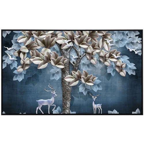 papermoon EcoHeat Infrarotheizung mit Blumen- und Hirschmuster in Bunt und Matt-Effekt, B/H/T: 60 x 50 x 60 cm - Bild 2