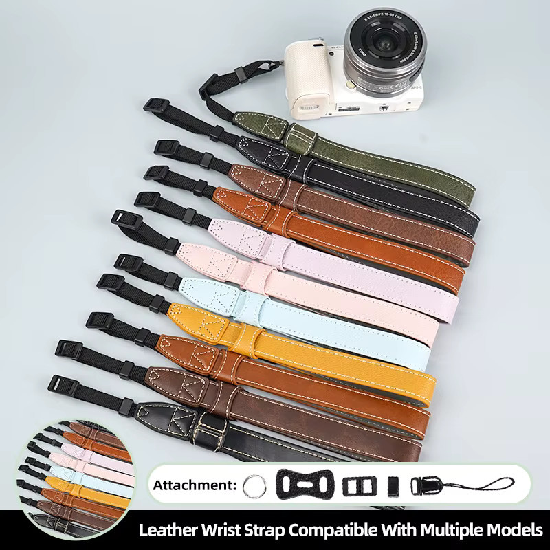 NiYi Focus Universelles Leder-Kamerahandgelenkband in Braun, verstellbarer rutschfester Handgriff für Sony, Canon, Nikon und Fujifilm Kameras - Bild 2