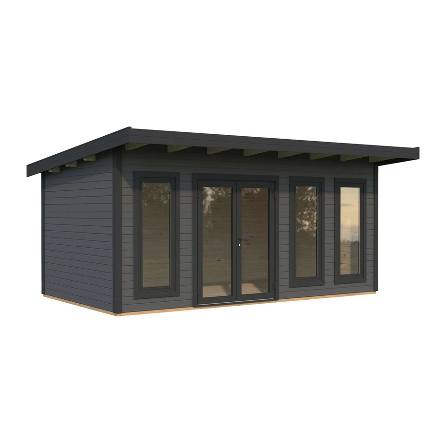 Palmako Holz-Gartenhaus Aurelia mit Pultdach in Grau und Anthrazit inklusive Boden, B/T: 530 x 300 cm - Bild 2