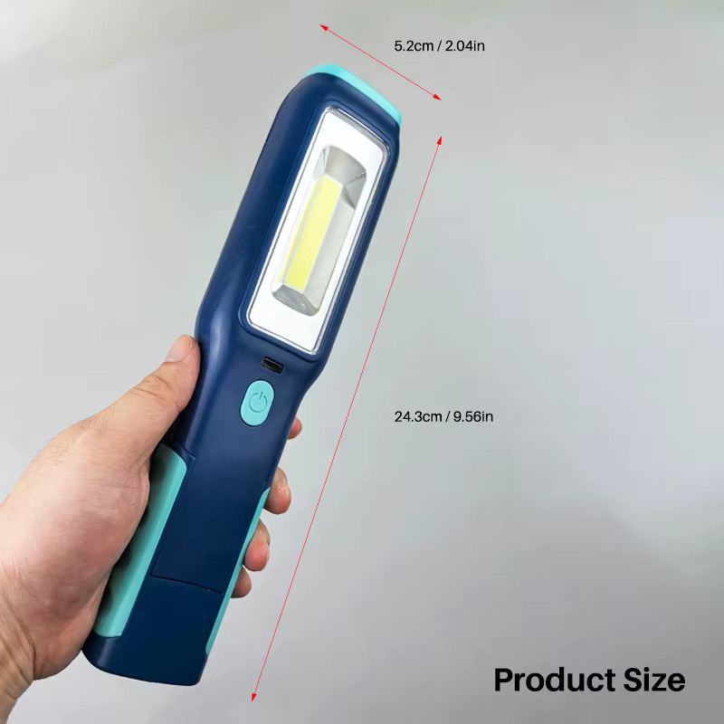 Magnetische LED-Arbeitsleuchte Typ-C wiederaufladbar, blaues COB-Flutlicht für Werkstatt und Autoreparatur - Bild 3