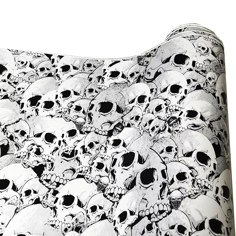 KASDA Totenkopf-Aufkleber aus selbstklebender PVC-Vinylfolie für Auto, Motorrad, Fahrrad und Möbel im Graffiti-Stil - Bild 2
