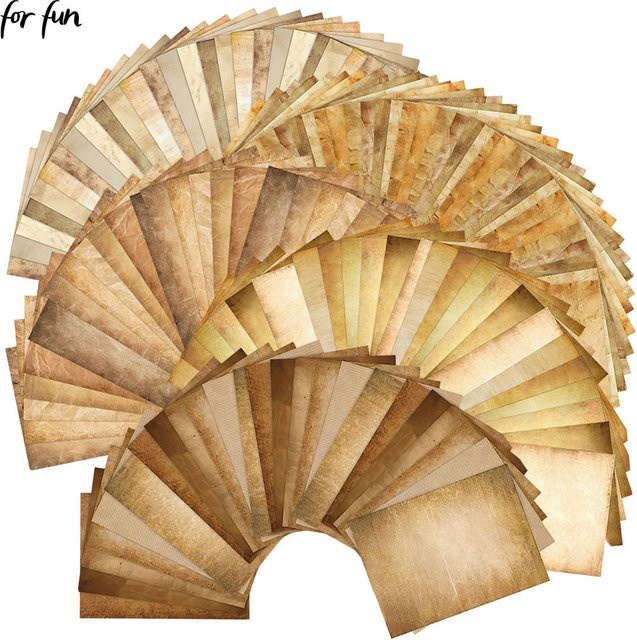 For Fun Vintage Scrapbook Material Papier, 48 Blatt Retro Hintergrundpapier für DIY Junk Journal und Collage, Farbe: Braun, Format: A4 - Bild 1