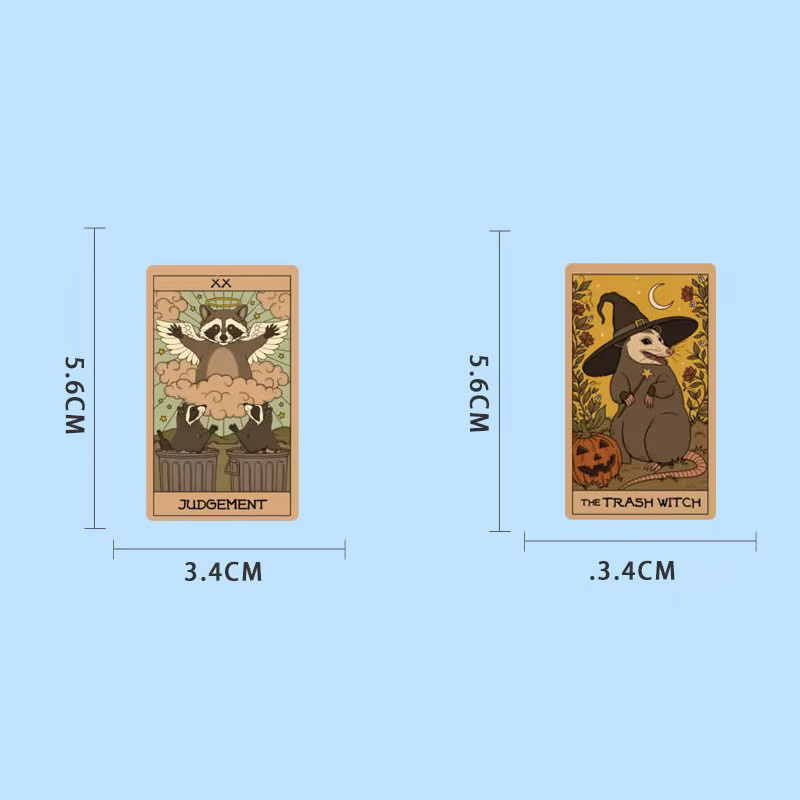 60 Stück Vintage Tarot-Karten Aufkleber in Multicolour für DIY Dekoration von Laptop, Koffer und Skateboard - Bild 3