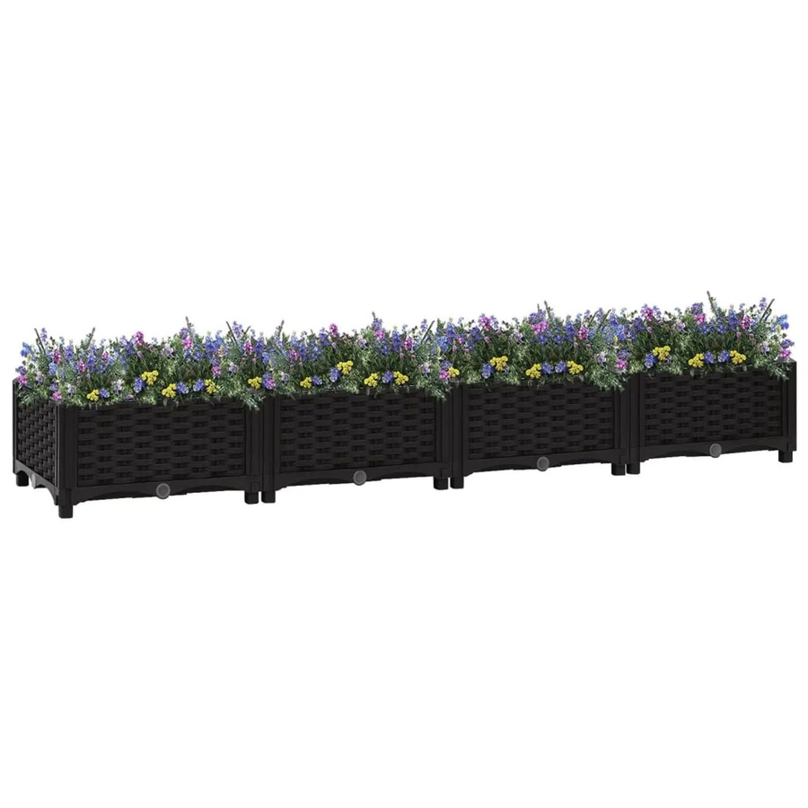furnicato Hochbeet aus Polypropylen in Schwarz, B/T/H: 160 x 40 x 23 cm - Bild 2