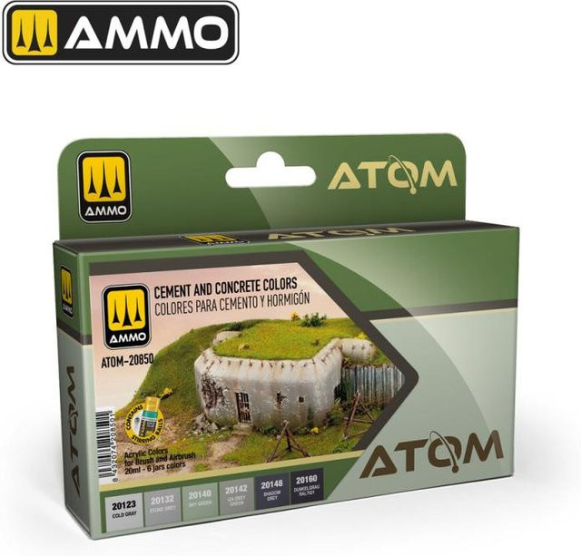 AMMO by MIG Jimenez ATOM Cement and Concrete Colors Set, Bunt / Mehrfarbig - Bild 1