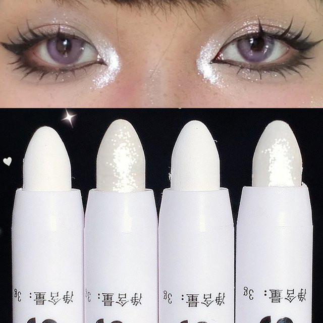 Lying-Silkworm-Pen Highlighter, Mattweiß, Schimmernd, Stift - Bild 1