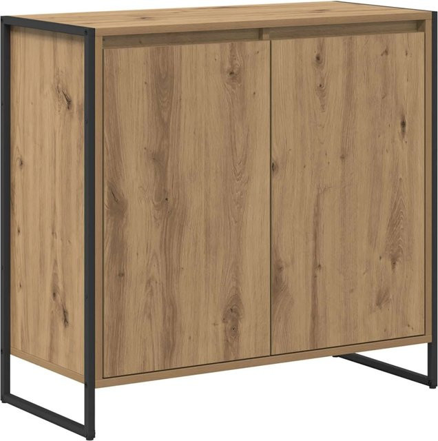 vidaXL Seitenschrank in Eiche mit industriellem Design, Farbe Braun, B/T/H: 79 x 36 x 75 cm - Bild 1