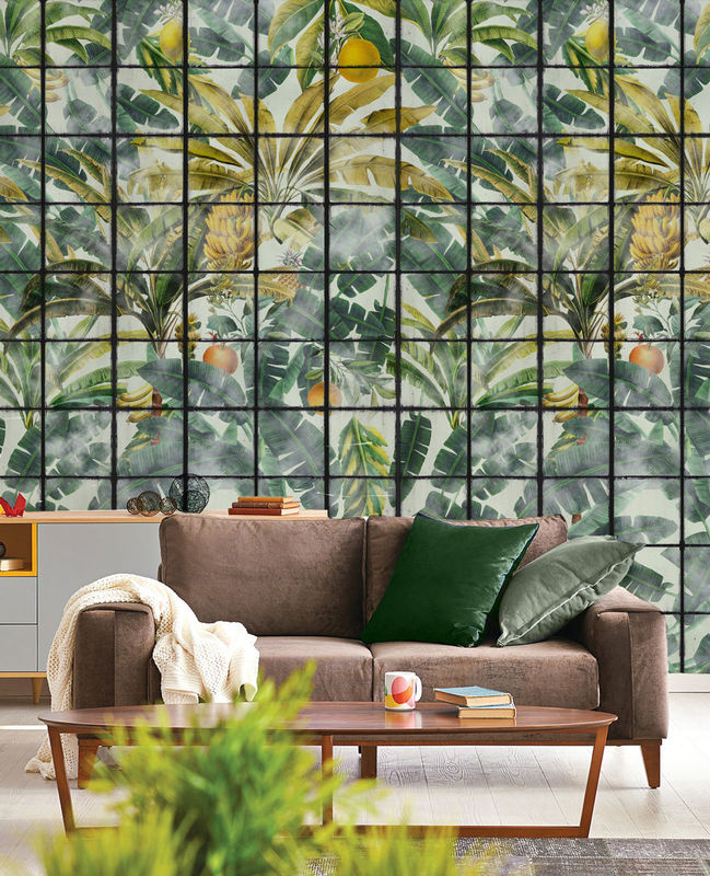MINDTHEGAP Tapete Orangerie WP20176 Wandbild mit botanischem Floral-Design in Grün und Multicolour, Breite: 300 cm, Höhe: 52 cm - Bild 2