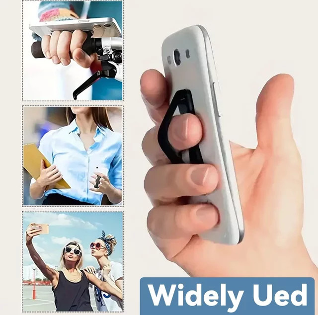 2er-Set Universal Handy Rückseite Aufkleber mit kreativem Strap für Einhand-Bedienung in Rot und Schwarz - Bild 1