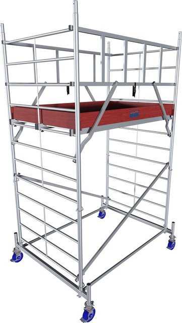 Krause ProTec XXL Alu-Fahrgerüst in Silber mit einer Arbeitshöhe von 4,3 m, B: 140 cm, T: 200 cm, H: 430 cm - Bild 1