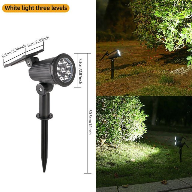 Happy8 Solar LED Spot Außenleuchte RGB mit 9 LEDs, IP65 wasserdicht, einstellbare Helligkeit für Garten und Landschaftsbau - Bild 1