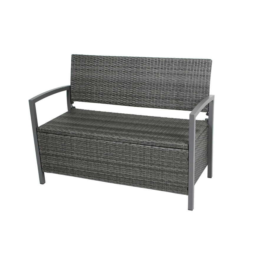 Garden Pleasure Gartenbank Ferrara 2-Sitzer aus Polyrattan in Grau mit Armlehnen, B/H/T: 118 x 86 x 58 cm - Bild 2
