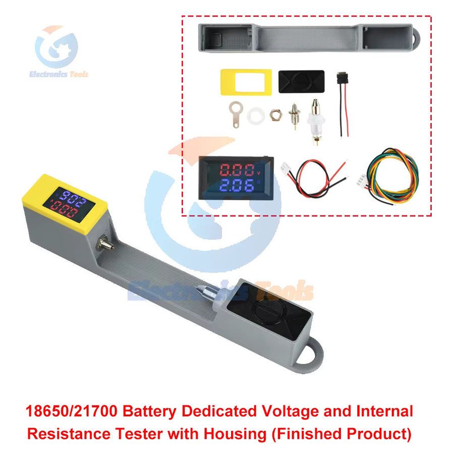 Aideepen Batterie-Widerstandstester VR452 mit doppelter Digitalanzeige für DC 4–12 V in Rot und Blau - Bild 2
